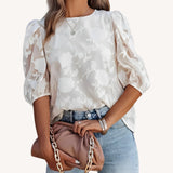 Camicetta in chiffon con maniche a sbuffo da donna