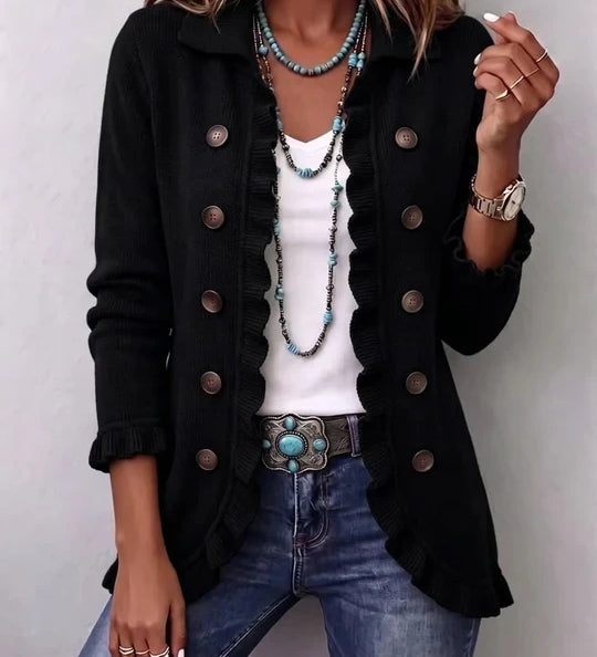 Cinzia™ | Giacca con broderie floreali e volant