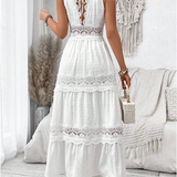 Abito in pizzo con scollo a V – Vestito elegante da donna
