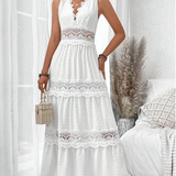 Abito in pizzo con scollo a V – Vestito elegante da donna