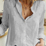 Blusa Femminile Sottile – Con Ricami, Adatta per Lavoro e Uso Quotidiano