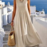 Abito donna ampio casual con collo rotondo