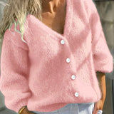 Cardigan maglia donna con bottoni - Semplice e morbido