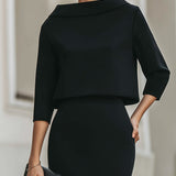 Set Donna – Con Collo a Barchetta, Lunghezza Midi, Adatto per Primavera e Estate, Casual per Uso Quotidiano