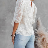 Camicetta in chiffon con maniche a sbuffo da donna