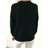 Maglione in maglia da donna con scollo a V – Modello comodo con bottoni sul collo, ideale per tutti i giorni
