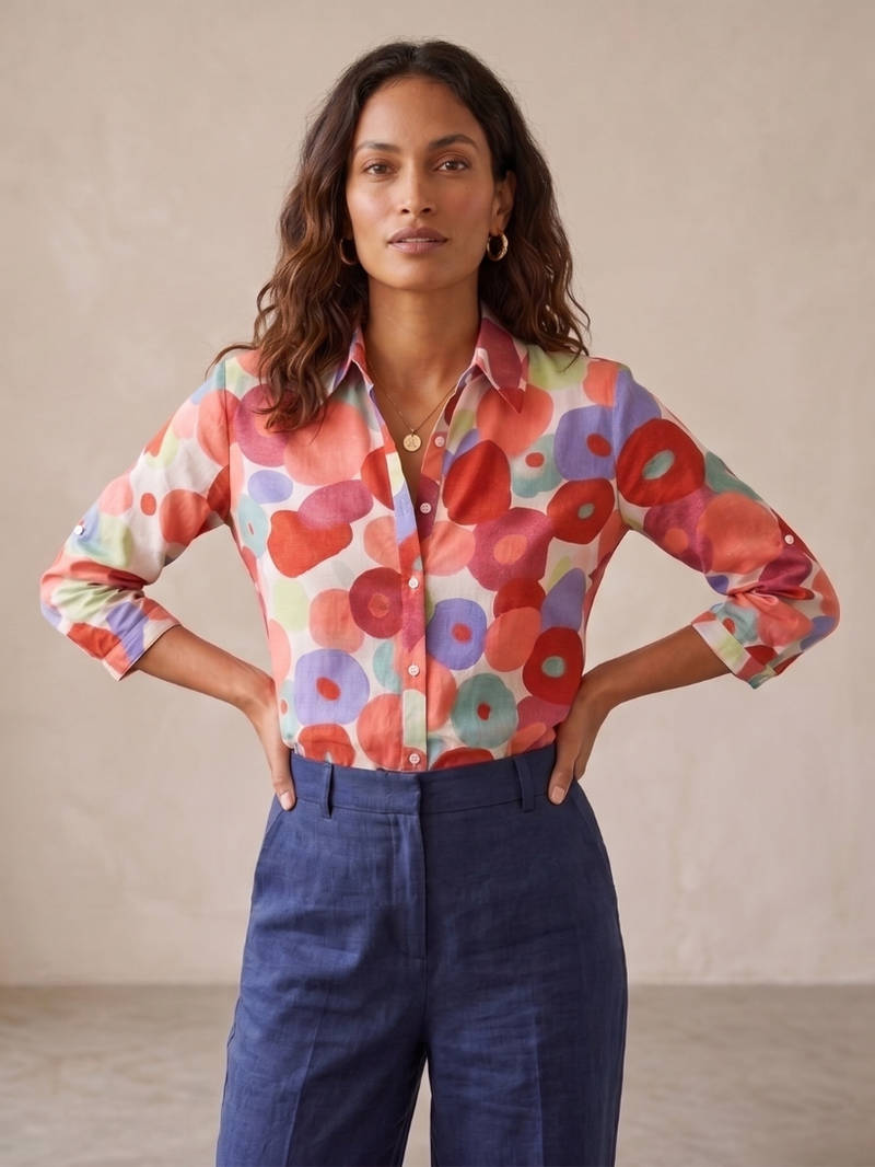 Blusa Donna Sottile – Con Bottoni, Adatta per Lavoro e Uso Quotidiano