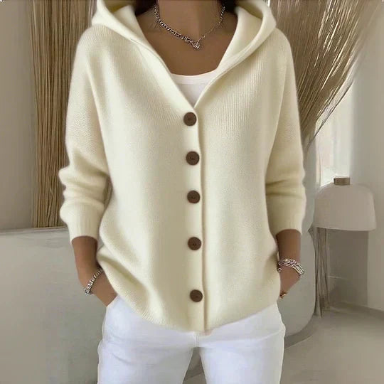Francesca™ | Cardigan con cappuccio e bottoni