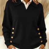 Giovanna™ | Maglione con collo polo e bottoni