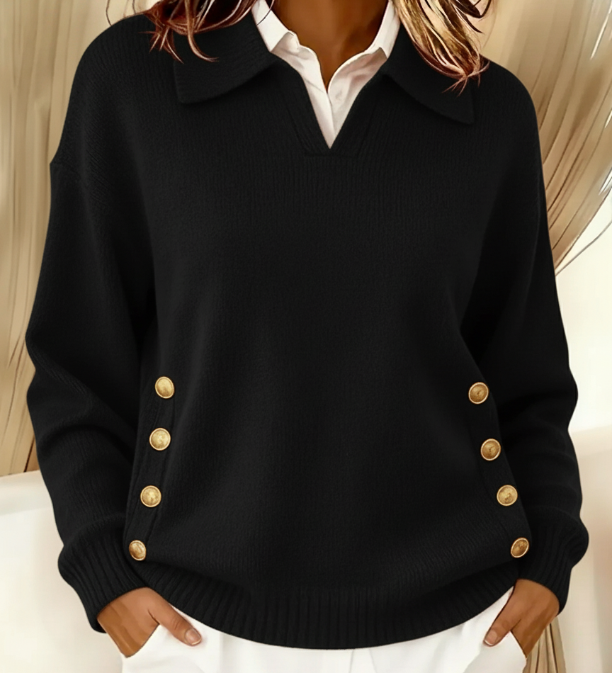 Giovanna™ | Maglione con collo polo e bottoni