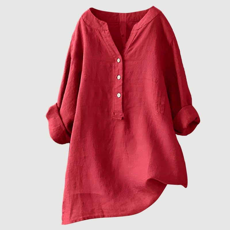 Blusa da Donna Svasata – Con Chiusura a Bottone, Adatta per Primavera e Estate