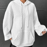 Maglione oversize con cappuccio da donna – Comodo, rilassato, con coulisse, casual, caldo, quotidiano