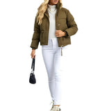 Donna - Giacca Puffer - Calda zip a collo alto