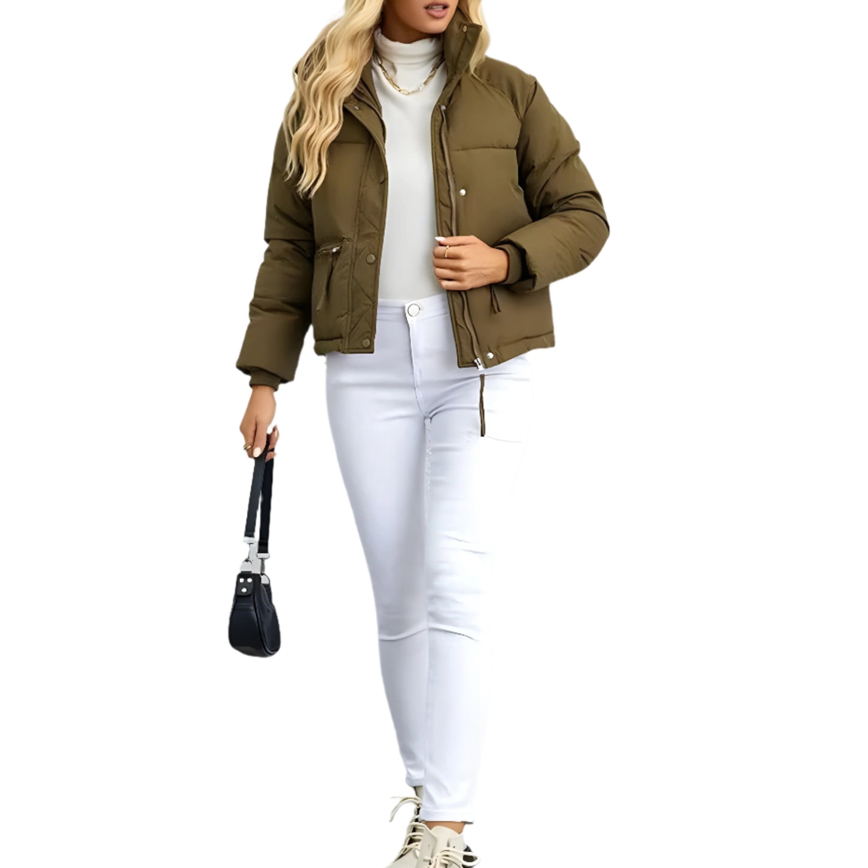 Donna - Giacca Puffer - Calda zip a collo alto