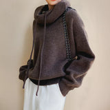 Donna - Maglione dolcevita oversize - misto lana