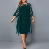 Elegante abito midi taglie forti