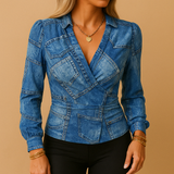 Top Donna Sottile – Collo a V, Adatto per Uso Casual e Quotidiano