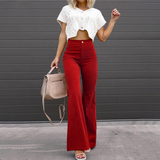 Pantaloni Flared a Vita Alta per Donna – Adatti per Occasioni Casual e Festive