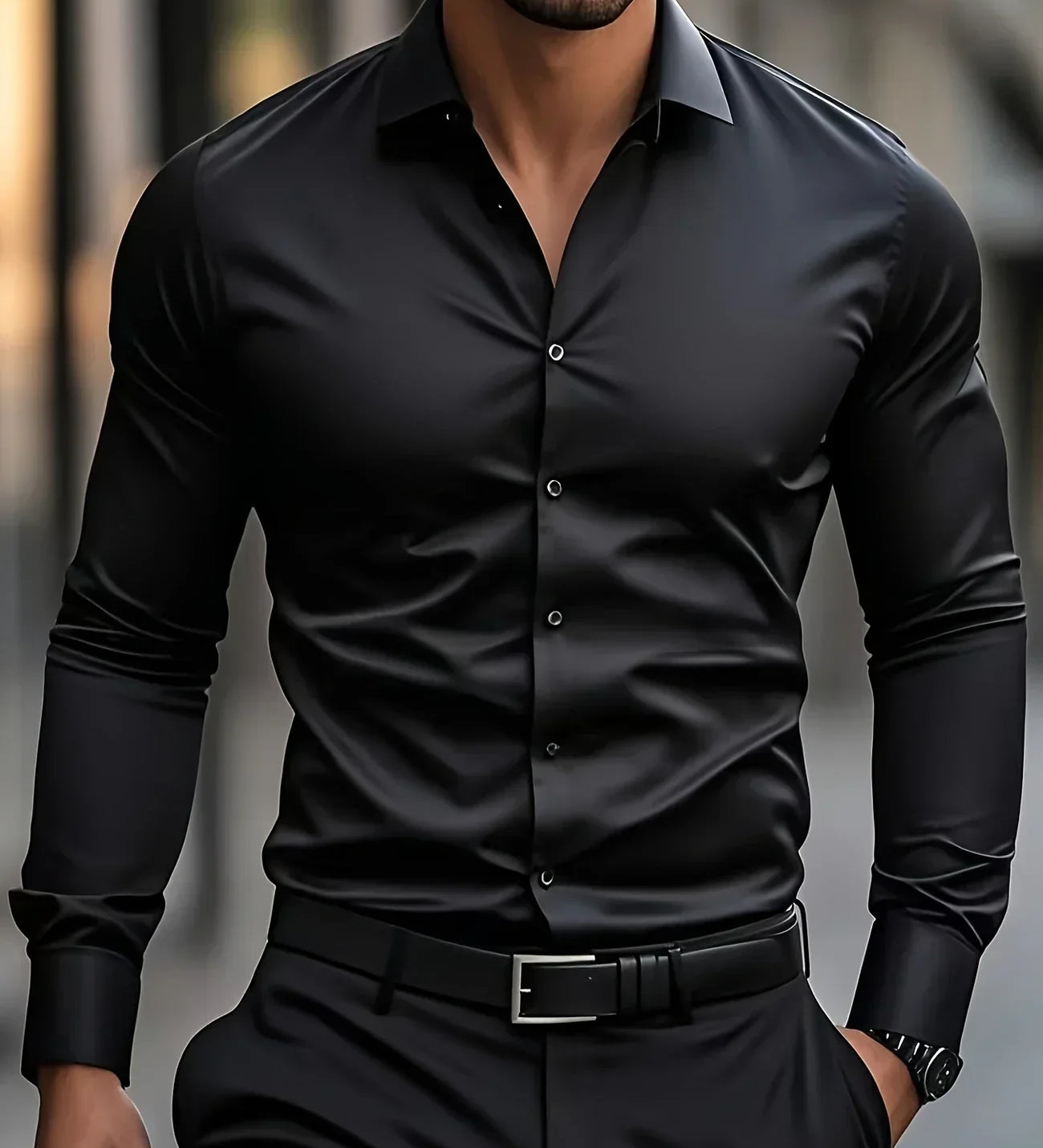 Varel | Camicia elegante a maniche lunghe con bottoni