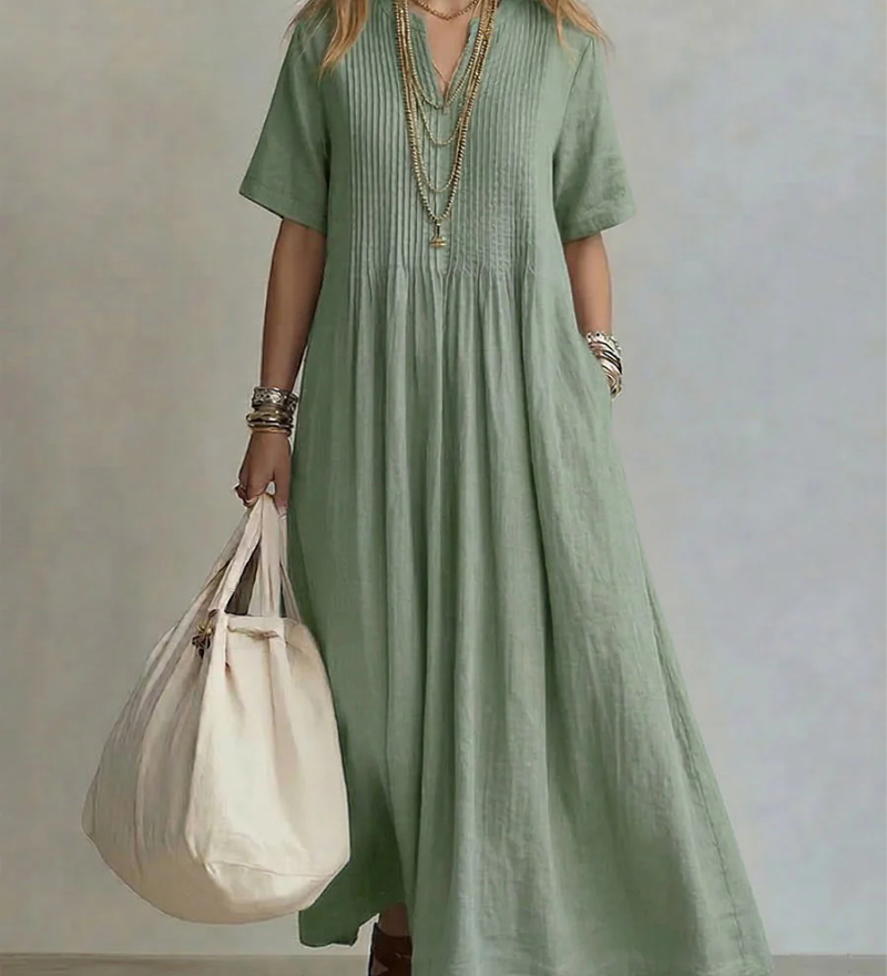 Abito plissettato da donna senza maniche - Elegante e leggero