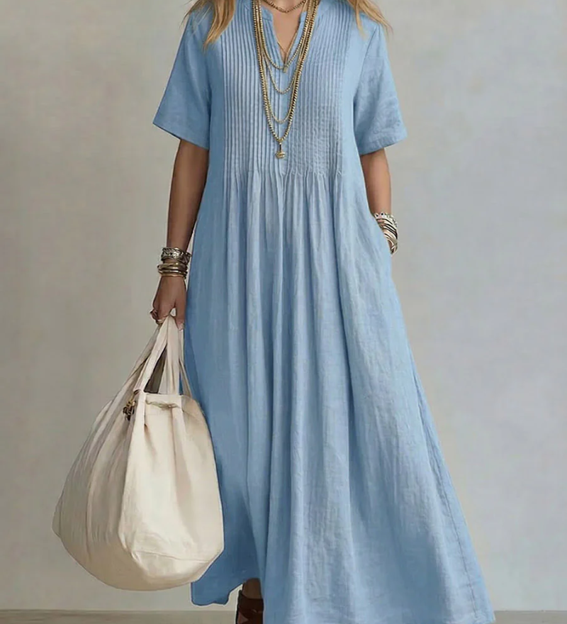 Abito plissettato da donna senza maniche - Elegante e leggero