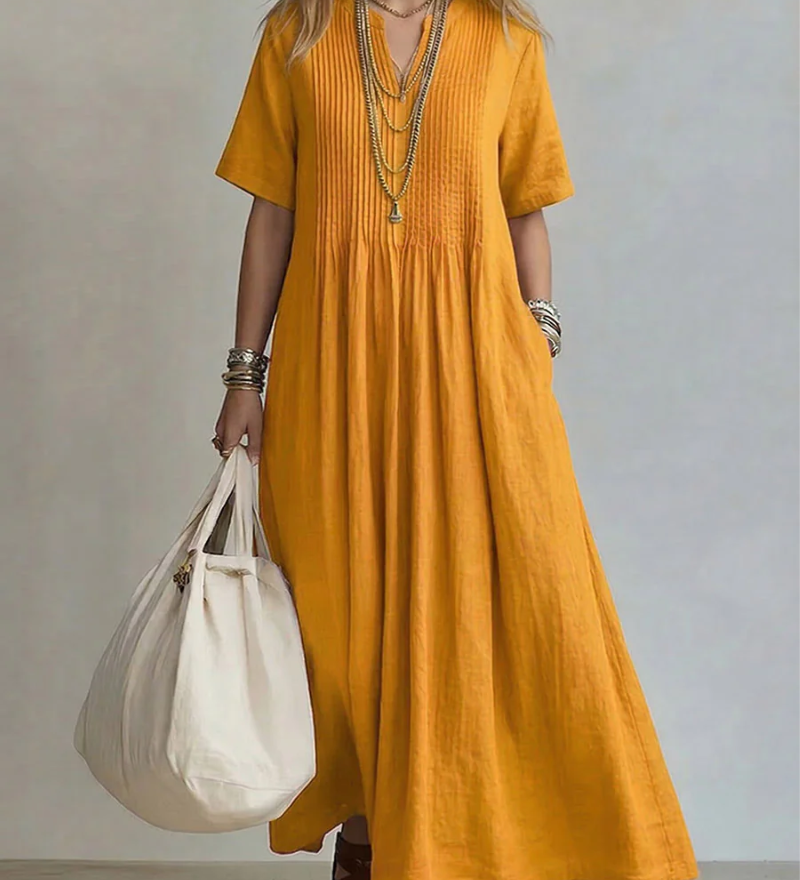 Abito plissettato da donna senza maniche - Elegante e leggero