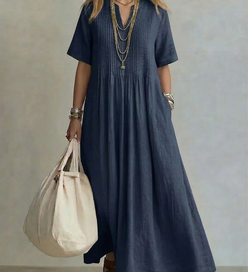 Abito plissettato da donna senza maniche - Elegante e leggero