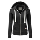 Donna - Felpa aderente con cappuccio e zip - Stile accogliente