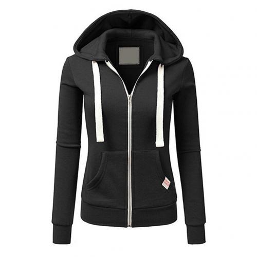 Donna - Felpa aderente con cappuccio e zip - Stile accogliente