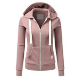 Donna - Felpa aderente con cappuccio e zip - Stile accogliente