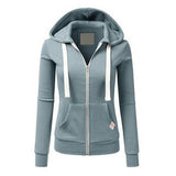 Donna - Felpa aderente con cappuccio e zip - Stile accogliente