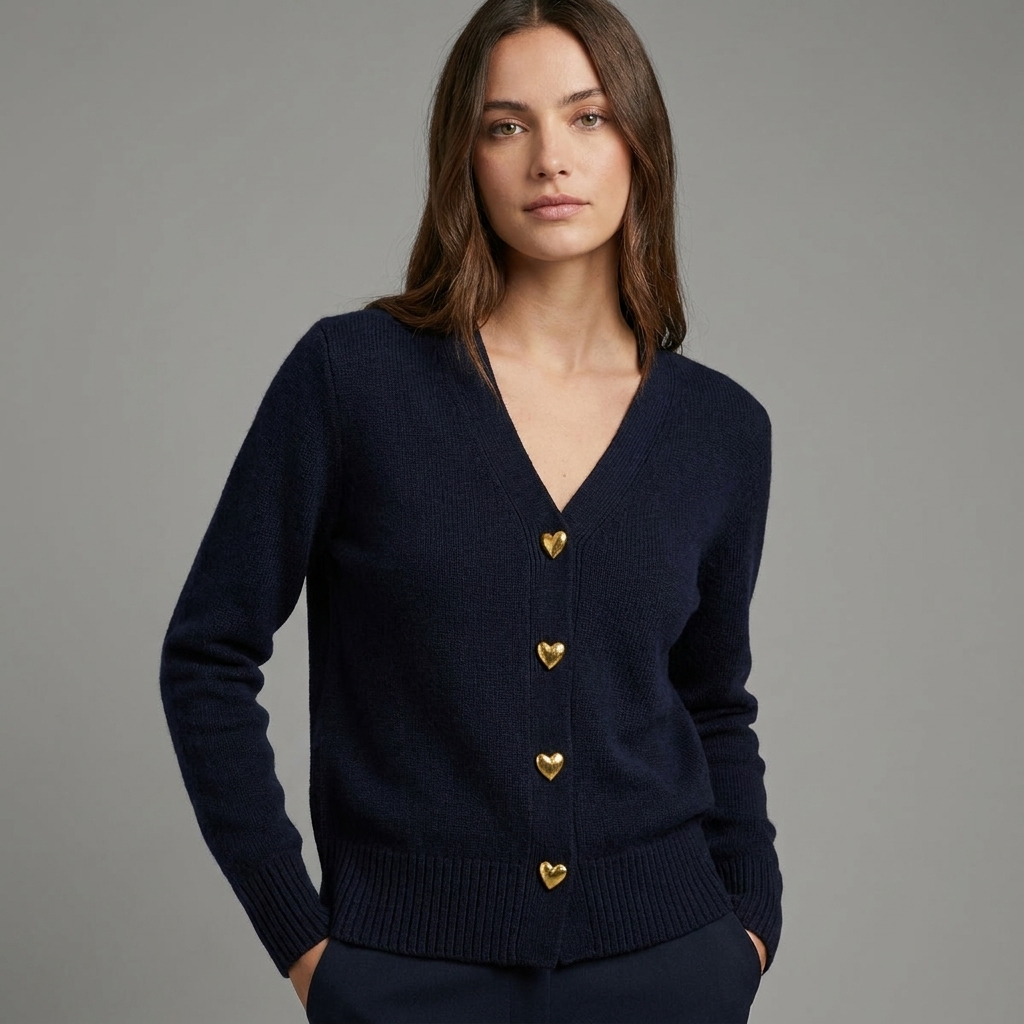 Cardigan lavorato a maglia con scollo a V da donna, bottoni frontali, stile autunnale