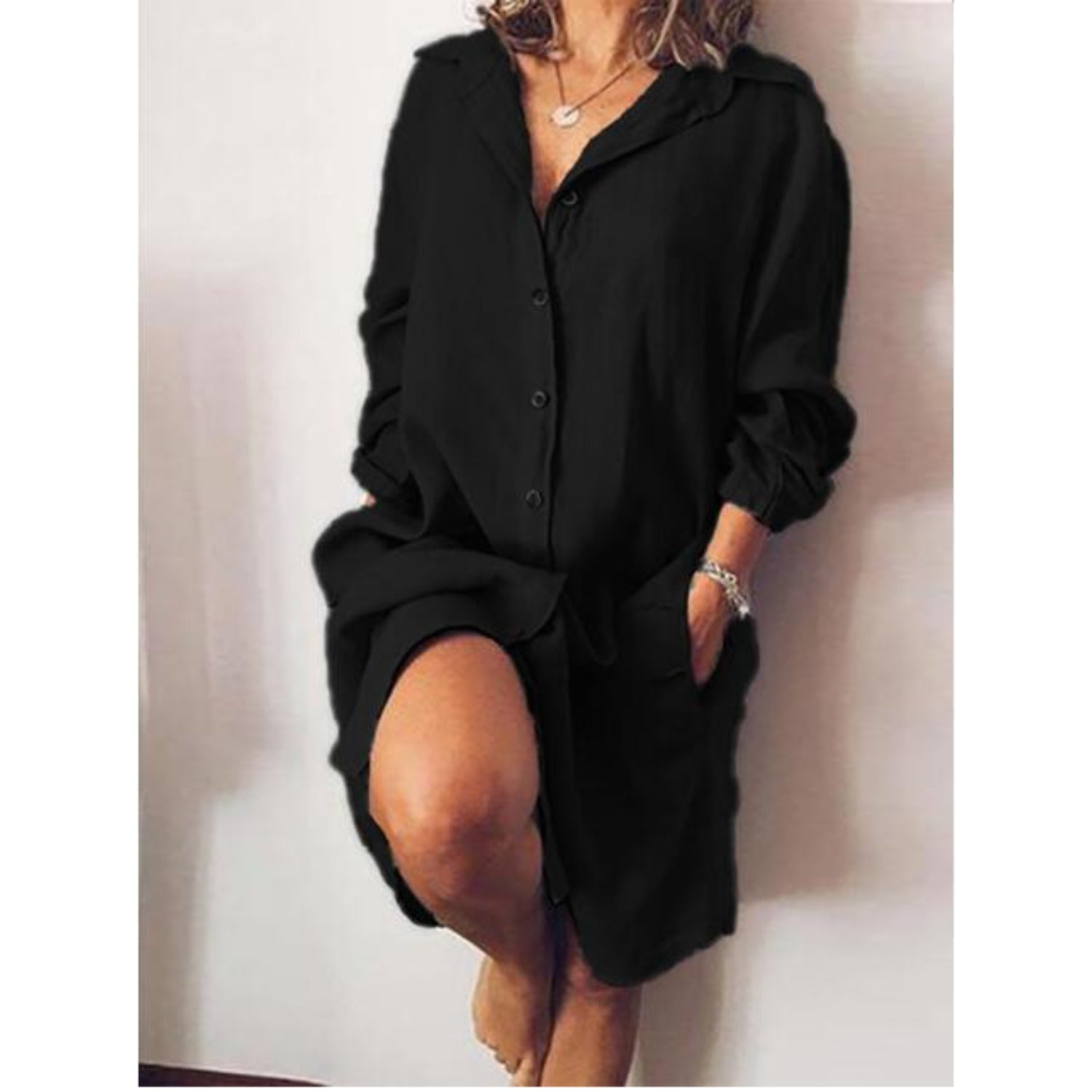 Blusa Dritta da Donna – Taglio Lungo, Adatta per Uso Casual e Lavorativo