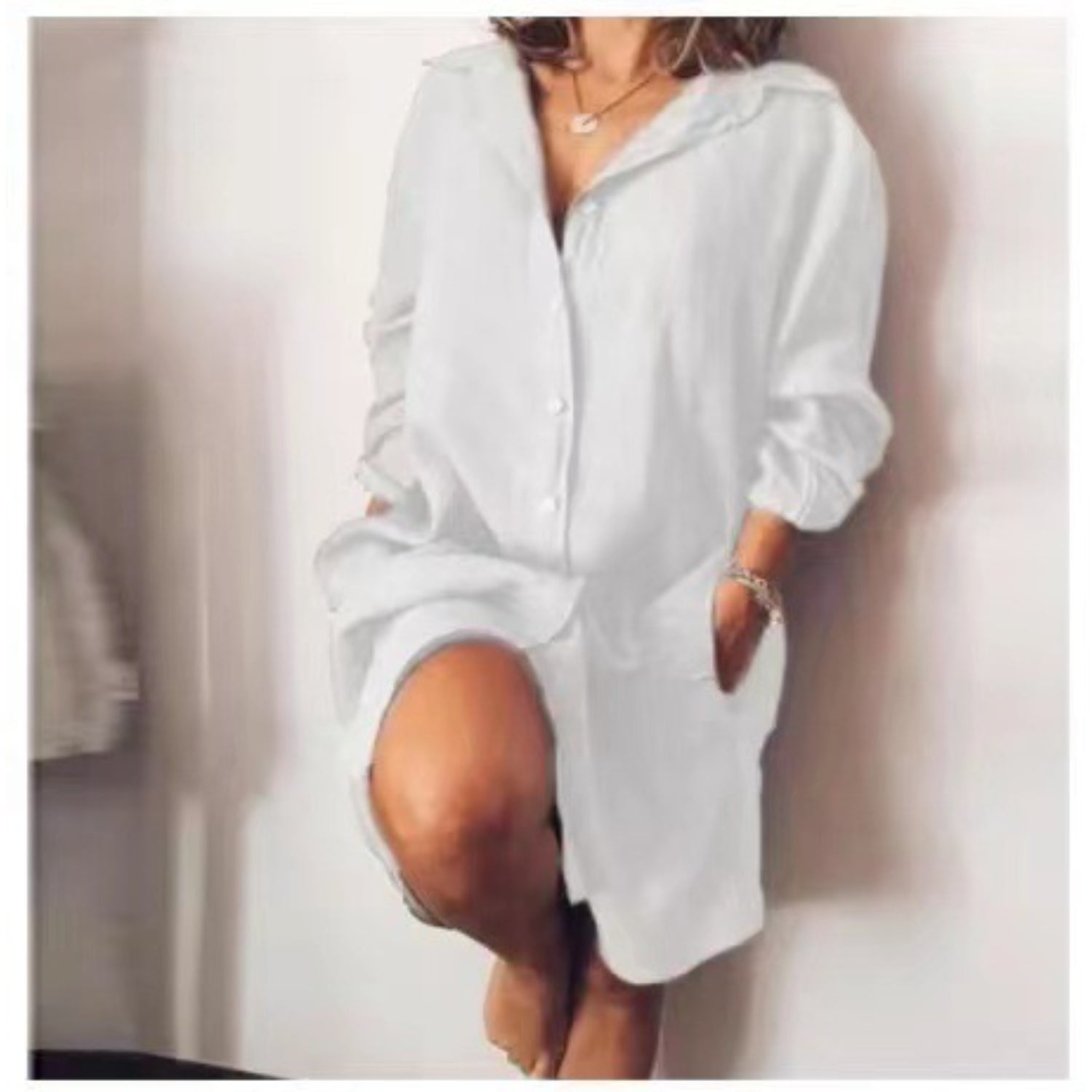 Blusa Dritta da Donna – Taglio Lungo, Adatta per Uso Casual e Lavorativo