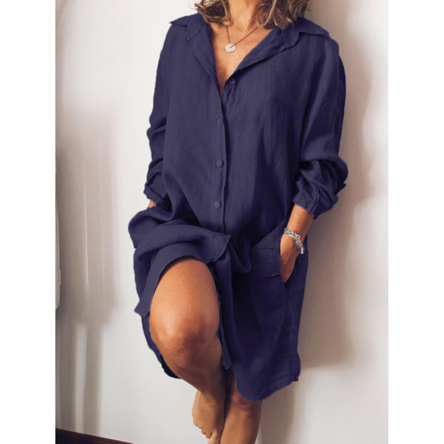 Blusa Dritta da Donna – Taglio Lungo, Adatta per Uso Casual e Lavorativo