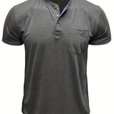 Varel | T-shirt elegante con colletto rotondo e tasca