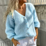 Cardigan maglia donna con bottoni - Semplice e morbido