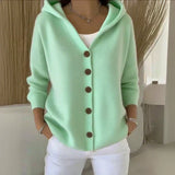 Francesca™ | Cardigan con cappuccio e bottoni