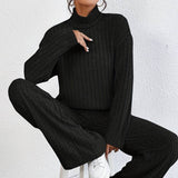 Donna' - Set due pezzi - Maglione a collo alto e pantaloni larghi