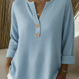 Benedetta™ | Top henley goffrato con bottoni