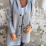 Cardigan con Cappuccio e Bottoni Casual da Donna - Comfort e Stile