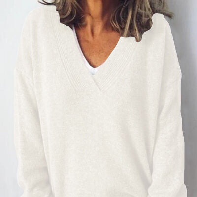 Donna - Maglia con scollo a V - Vestibilità oversize