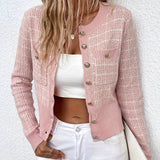 Donna - Cardigan a quadri - Chiusura con bottoni