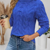 Maglione da donna a collo alto lavorato a trecce – Modello testurizzato a maniche lunghe per le giornate più fresche