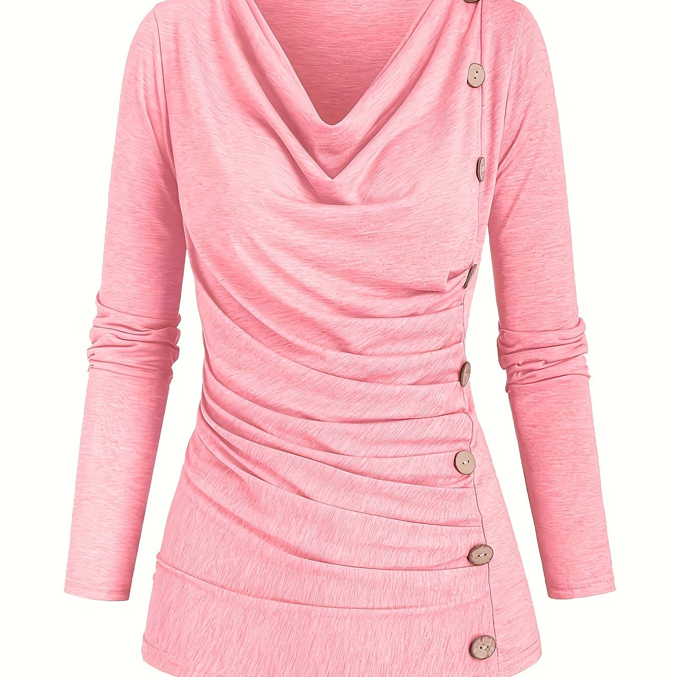 Maglia Casual Donna in Maglia con Collo Alto e Dettagli a Volant Moda Quotidiana alla Moda Leggera e Confortevole