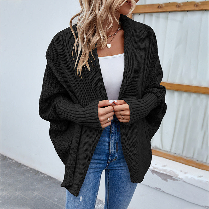 Gilet largo da donna in maglia