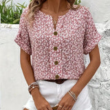 Blusa Femminile Sottile – Con Bottoni, Adatta per Lavoro e Uso Quotidiano