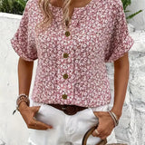 Blusa Femminile Sottile – Con Bottoni, Adatta per Lavoro e Uso Quotidiano