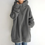 Felpa con cappuccio oversize calda da donna