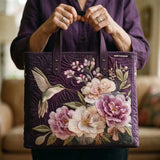 Borsa trapuntata artigianale - Colibrì e Orchidee